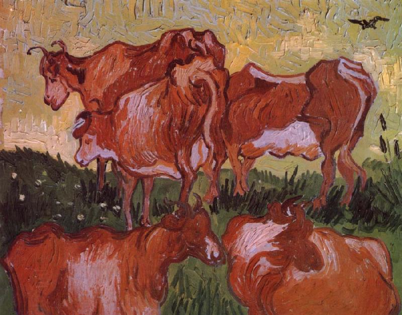 Vincent Van Gogh Cows (nn04) China oil painting art